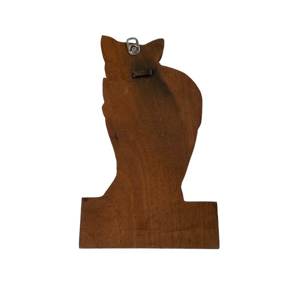 Pet Love Key Holder Wall Hanging Vintage Wood Carved Handmade Cat Feline u - Picture 4 of 7